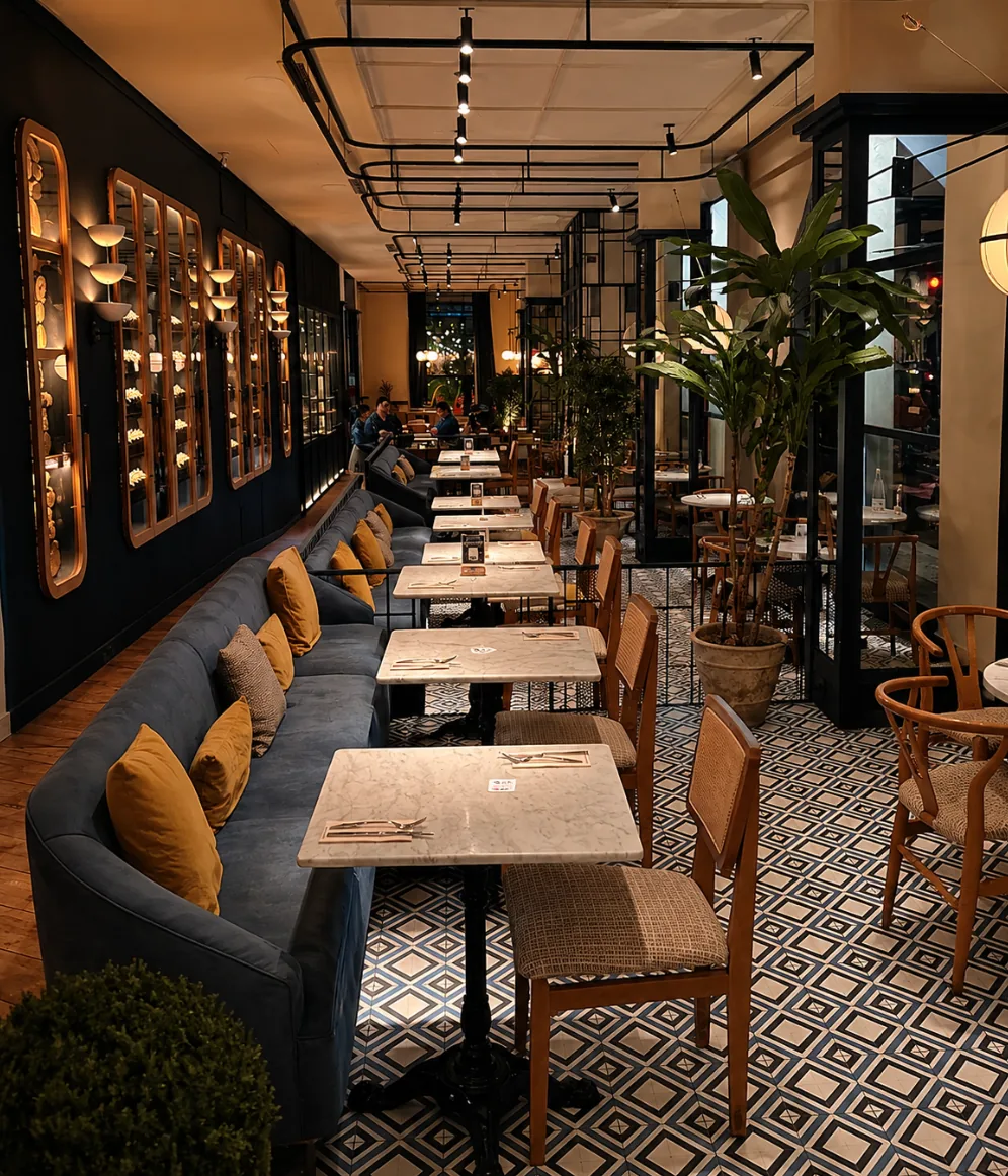 Comedor del restaurante Öven Fuencarral en Madrid