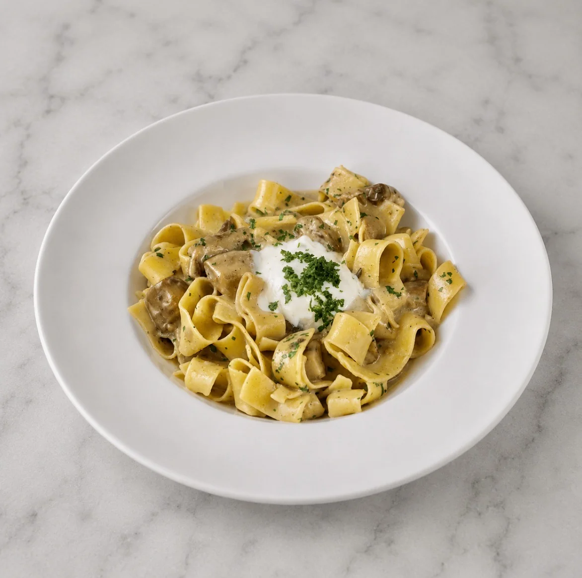 Pappardelle de Boletus, parmesano y Huevo Poché de ÔVEN